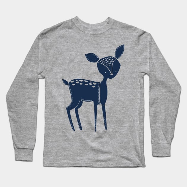 Tribal Woodland Fawn Long Sleeve T-Shirt by krimons